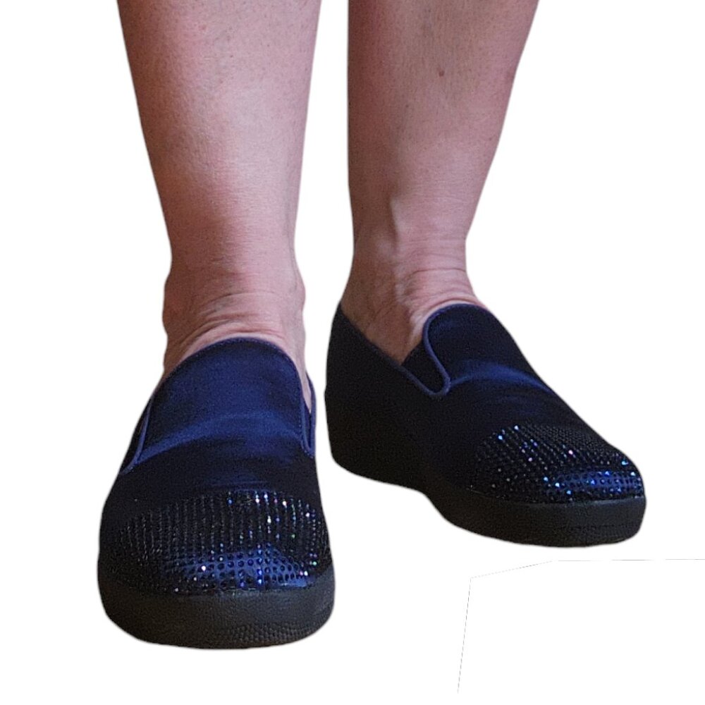 Fitflop Crystal-Toe Midnight Loafer Shoes